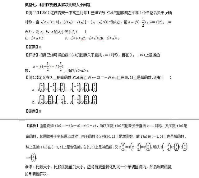 高中数学常见函数性质总结函数单调性、奇偶性的结论