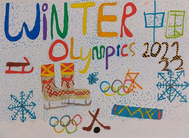 英国北爱尔兰中小学生作画祝福2022年北京冬奥会