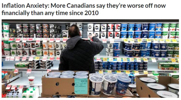 调查显示近六成加拿大人认为没有足够的钱养活家人