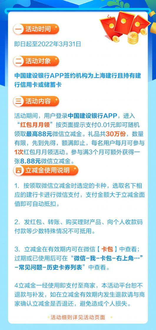 您有最高88元微信立减金已到账!奉贤人人都可领!