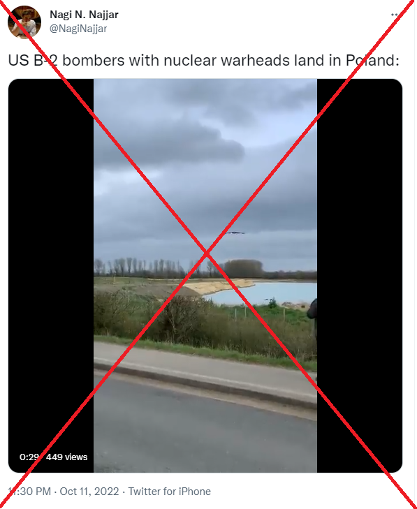明查｜美国空军B-2战略轰炸机携核弹降落波兰？