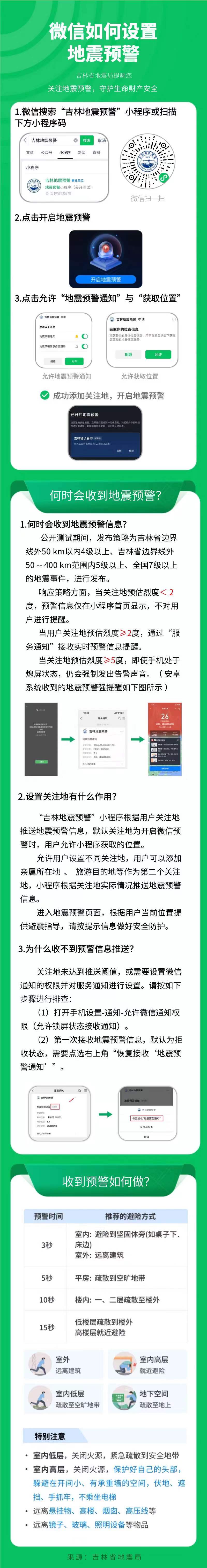 “吉林地震预警”微信小程序正式上线公测